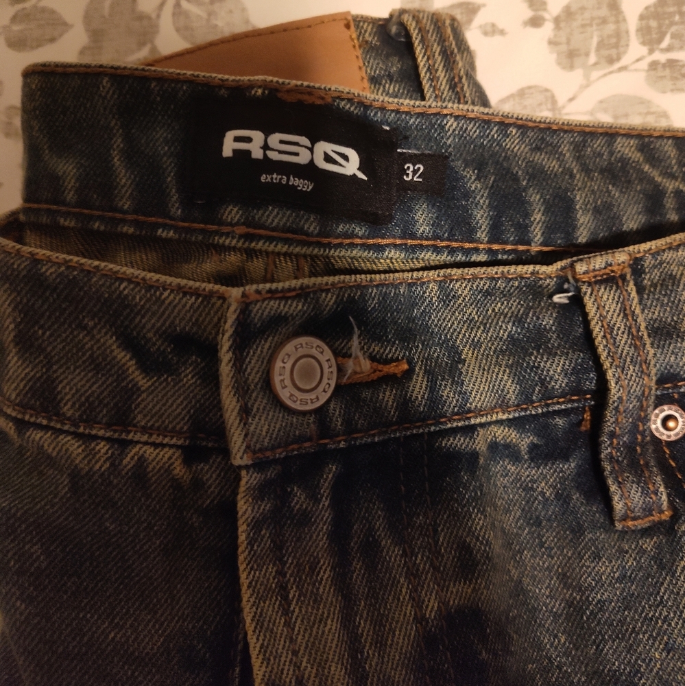 RSQ Extra Baggy Blue Jeans for Men (32x32)